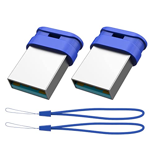 K&ZZ 64GB Flash Drive Memory Stick 2 Pack Small USB Drive Thumb Drive Plug and Play Type-A Jump Drive USB Storage Stick - color: Blue (2Pack), size: 64GB 2.0