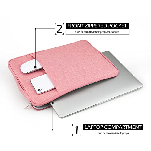 13 Inch Laptop Sleeve Case Carrying Bag Compatible with 13 inch MacBook Air M4 M3 M2 M1/ Pro 13 M3 M2 M1, Waterproof Chromebook Cover Computer Zipper Pouch with Handle Pocket, Pink - color: Pink, size: 13"-13.3"