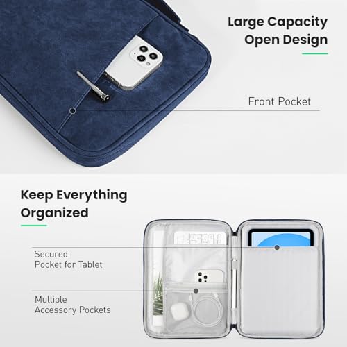 DTTO 9-11 Inch Tablet Sleeve Bag for iPad A16 11-in/Air 11-in M3 M2, iPad 10th Gen 10.9", iPad 9/8/7th Gen 10.2", iPad Air 5/4th Gen 10.9", iPad Pro 11, Galaxy Tab A9+, Waterproof Travel Bag, Navy - color: Navy Blue, size: 9-11 Inch