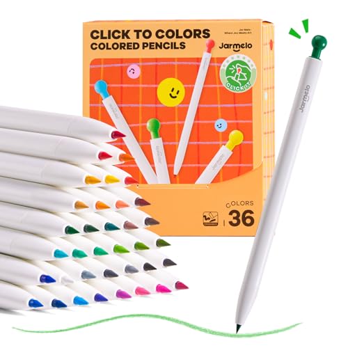 Jar Melo Mechanical Colored Pencils for Kids 36 Count, Erasable Oil-Based Pastel Pencils with Sharpener, Retractable Thick Color Leads, Drawing & Art Supplies for Kids, Artists Adults Coloring Books - style: 36 Colored
