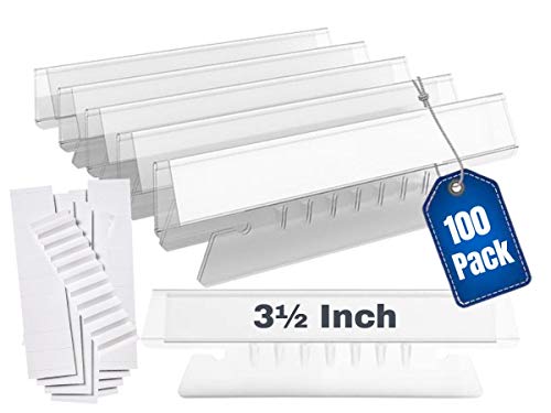 1InTheOffice Clear Hanging Folder Tabs and Inserts, Plastic Clear Tabs and Inserts, File Folder Tabs, 3-1/2" x 5/8", 100/Pack - size: 3 1/2"