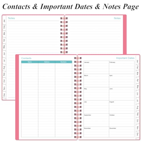 Daily Planner 2026 Full Page Per Day- 2026 Daily & Monthly Planner from January 2026 to December 2026, Day Planner 2026 with 12 Months Tabs, 6.4" x 8,5", Pink - color: Pink, size: 6.4" x 8.5"