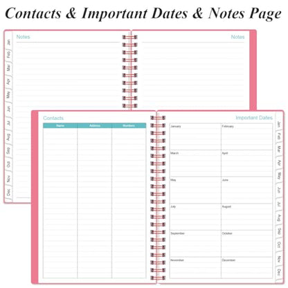 Daily Planner 2026 Full Page Per Day- 2026 Daily & Monthly Planner from January 2026 to December 2026, Day Planner 2026 with 12 Months Tabs, 6.4" x 8,5", Pink - color: Pink, size: 6.4" x 8.5"