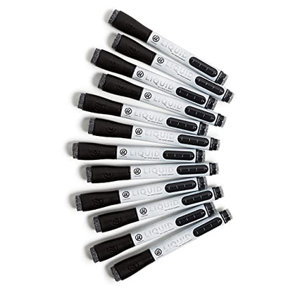 U Brands Liquid Dry-Erase Markers, Bullet Tip, Black, 12 Count