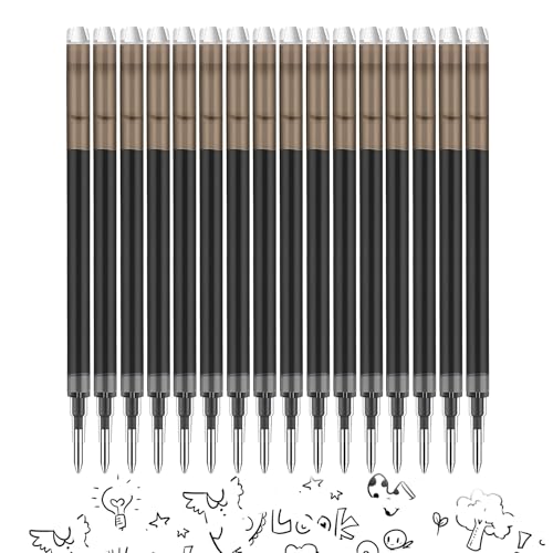 0.7 mm Erasable Gel Ink Pen Refills Compatible with Frixion Friction, Smooth Writing Multicolor Retractable Fine Point Pen Refill for School Office Home Art (Black, 16) - style: Black