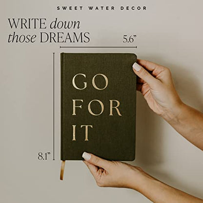Sweet Water Decor Dream Plan Do Motivational Journal - Grey Fabric Journal with Rose Gold Details and Ribbon Bookmark - Motivational Notebook Inspirational Lined Journal for Work and School - style: Dream Plan Do