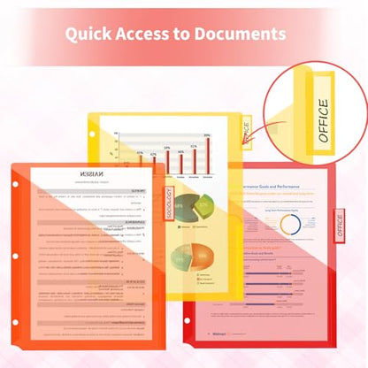 40 Pack 3 Ring Binder Dividers with Tabs and Pockets, 8 Tab Divider for 3 Ring Binder, Plastic 2-Pocket Dividers for Letter Size