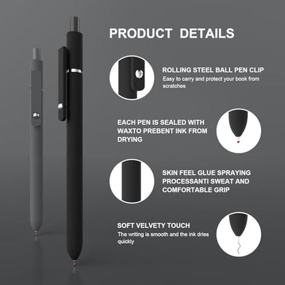 Gel Pens,0.5mm Fine Point Pens Smooth Writing japanese gel pens, High-End Series Black Ink cute gel pens for Journaling Note Taking, Office School Supplies (10 Pcs Black Gray-Black Ink) - style: 10 Pcs Black Ink-Black Gray shaft pen