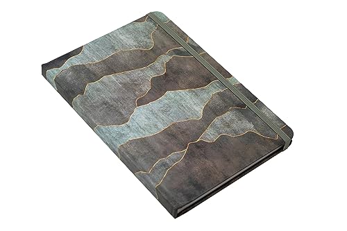 Beatrix & Luca College Ruled Notebook - A5 Journal – Lay Flat with Bookmark and Elastic Band - 160-Pages – 100 GSM Paper - Composition or Diary – Lined Pages - color: steel mountains