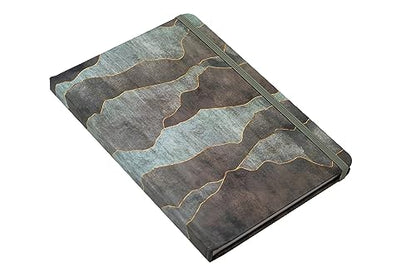 Beatrix & Luca College Ruled Notebook - A5 Journal – Lay Flat with Bookmark and Elastic Band - 160-Pages – 100 GSM Paper - Composition or Diary – Lined Pages - color: steel mountains
