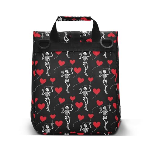 MNSRUU Insulated Lunch Bags Women Men, Romantic Skull Gothic Portable Reusable Thermal Meal Tote Cooler Bag Organizer, Adjustable Shoulder Strap, Handle - color: Skulls 172