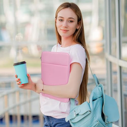 RAINYEAR 14 Inch Laptop Sleeve Case with Front Pocket & Accessories Pouch, Protective Soft Lining Padded Cover Compatible with 14" Notebook Computer Chromebook (Pink, Upgraded Version) - color: Pink (Upgraded Version), size: 14"