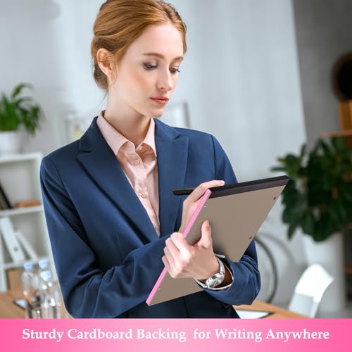 HAUTOCO 2 Pack 8.5 x 11 Legal Pads Pink Wide Ruled Notepads Perforated Writing Pads, 30 Sheets Per Notepad, 3-Hole Punched Paper, Writing Note Pads for School, Home, Office, Business - color: Pink