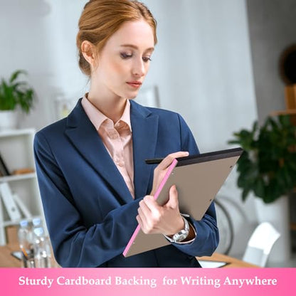 HAUTOCO 2 Pack 8.5 x 11 Legal Pads Pink Wide Ruled Notepads Perforated Writing Pads, 30 Sheets Per Notepad, 3-Hole Punched Paper, Writing Note Pads for School, Home, Office, Business - color: Pink