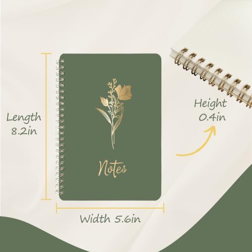 Prelady Bible Journal for Women with Storage Pocket, 2 Pack A5 College Ruled Spiral Notebook for Back to School Teen Girls - color: Beige/Sage