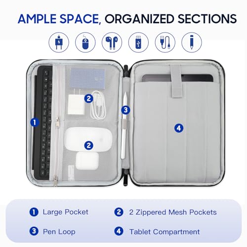 TiMOVO 9-11" Tablet Sleeve for iPad A16 & Galaxy Tab, Black | Protective Bag with Pockets, Fits iPad 10.9"/10.2" Air 11" 5th/4th Gen, Galaxy Tab A9+/A11+ 11" - color: Black, size: 9-11 Inch