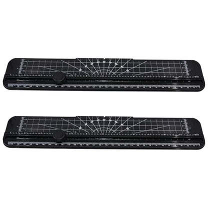 2PCS Paper Cutter Slider, 12 Inch Portable Paper Trimmer, Straight Cutting Guillotine, Cardboard Cutter for Paper Photo Vinyl Label Coupon Craft Paper(Black) - color: Black