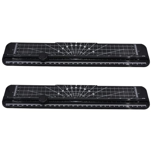 2PCS Paper Cutter Slider, 12 Inch Portable Paper Trimmer, Straight Cutting Guillotine, Cardboard Cutter for Paper Photo Vinyl Label Coupon Craft Paper(Black) - color: Black