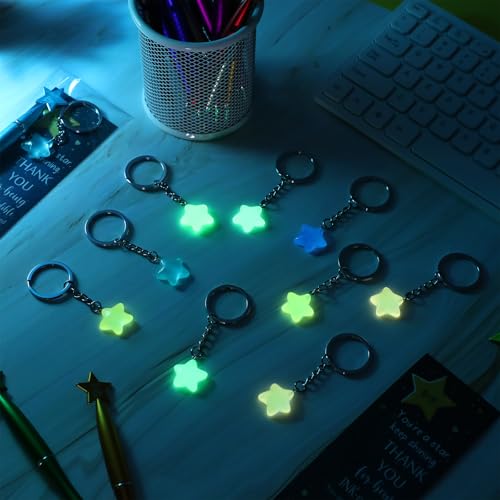 Sayglossy 20 Sets Employee Appreciation Gifts Bulk You're a Star Pens Multicolor Ballpoint Pen Bookmarks Luminous Keychains Cards Funny Gift for Coworker Teacher Student Nurse Classroom Rewards