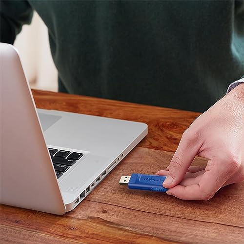 Verbatim 64GB USB 2.0 Flash Drive - Cap-Less & Universally Compatible - Blue - size: 64 GB