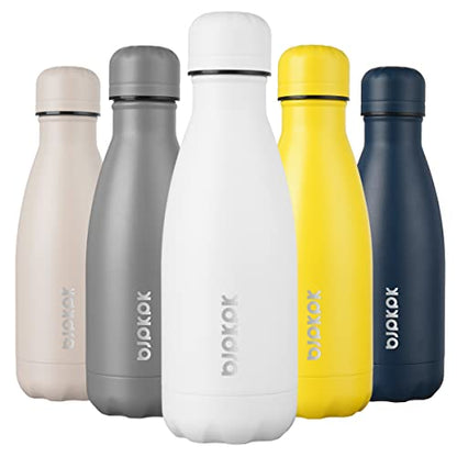 BJPKPK 12oz Insulated Stainless Steel Water Bottles Travel Sports Water Bottles Dishwasher Safe,White - color: White, size: 12 Ounces