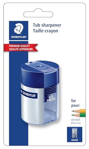 Staedtler Metal Single Hole Sharpener with Tub (511001BK)