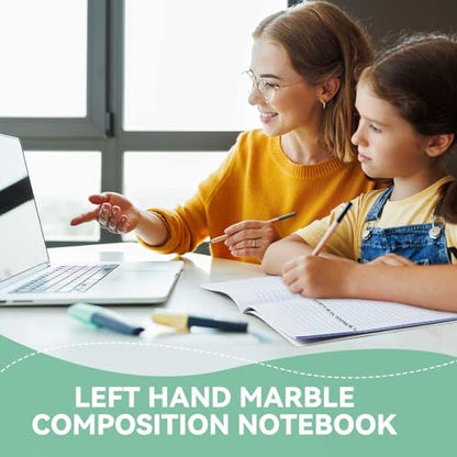 Gersoniel 4 Pack Left Handed College Ruled Notebooks, Pastel Color Composition Notebooks 8.3" x 5.8", Aesthetic Writing Notebook for School Students, Smooth Paper Journaling Set - color: Light Colors