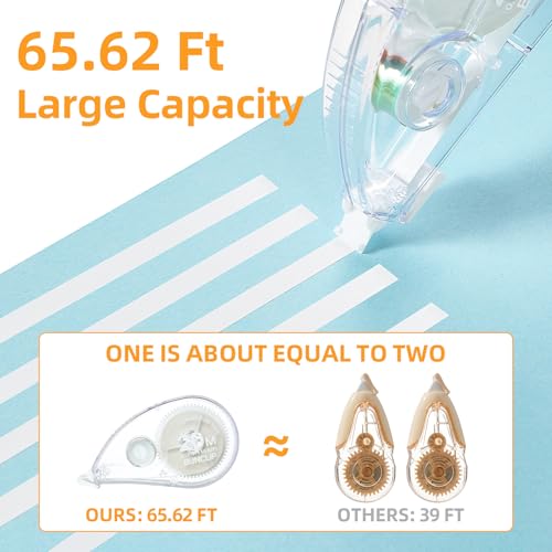 White Correction Tape, 10 Pack 65.62ft Strong Covering Instant Fixc | 0.197 inch wide, smooth writing & copy-proof no marks. Bulk value pack, ideal for school, office and daily paperwork use.