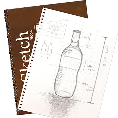 BAZIC Products Spiral Sketch Book, Side Bound, 8.5 x 11 in, 30 Sheets | 30-sheet spiral sketch book, smooth drawing paper for sketching, shading - color: 30 Sheets - 8.5"x11", size: 1-Pack