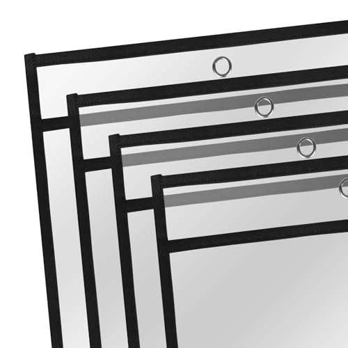 Heavy Duty Dry Erase Pockets 8.5x11, Plastic Paper Sleeves Job Ticket Holder 50 Pack Clear Sheet Protectors 8.5 x 11 Clear Document Sleeves for Shop Office Classroom Home, Black - size: 8.5 x 11, style: 50 pack