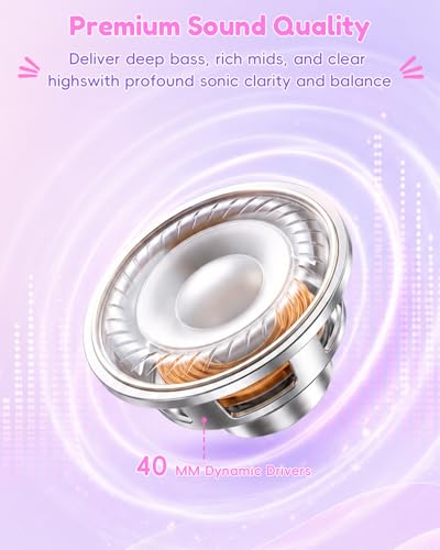 Candy Bila USB C Kids Headphones for School, 85dB Volume Limited, Wired Over-Ear Headphones for Kids, Adjustable Headband, Foldable Design for Travel, iPad, Tablet, Chromebook, Gradient Rose Pink - color: Gradient Rose Pink