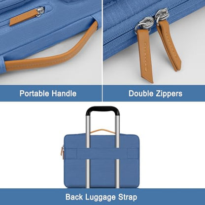 MOSISO 360 Protective Laptop Case 13.3 inch, 13-13.3 inch Laptop Sleeve | Compatible with MacBook Air/Pro 13 / Pro 14,HP Dell Acer ASUS, Side Open Carrying Case with 4 Zipper Pockets, Cadet Blue - color: Cadet Blue, size: 13.3 inch