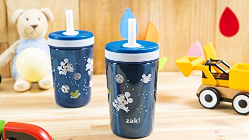 Zak Designs Disney Mickey Mouse Kelso Tumbler Set, Leak-Proof Screw-On Lid with Straw, Bundle for Kids Includes Plastic and Stainless Steel Cups with Bonus Sipper (3pc Set, Non-BPA) (Pack of 12) - color: Mickey Mouse, size: 3 Piece Set (Pack of 12)