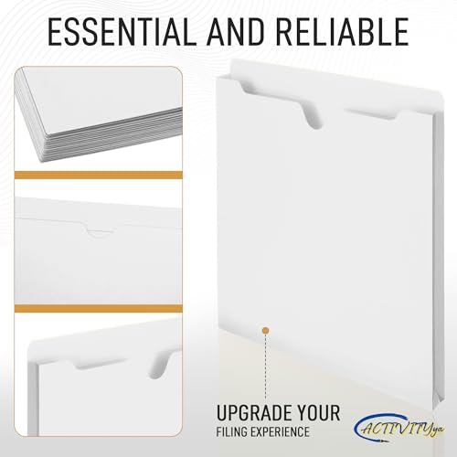 White File Jackets, 1 Inch Expansion, Letter Size, Reinforced Straight-Cut Tab, 6 Pack - color: White, style: 1 Inch Expansion