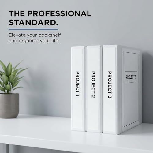 2.5 Inch 3 Ring Binder 2 Pack, Angle D-Ring, Holds 475 Sheets, Professional Presentation for 8.5 x 11 with Pockets, Clear View Customizable Cover, PVC-Free Non-Stick, White - Ring Binder Depot