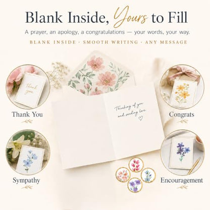 30 Premium Blank Cards with Envelopes & Stickers, 4x6 Inches | Elegant Floral Designs, Versatile and Blank Inside, Organized and Gift-Ready, Perfect for Any Occasion