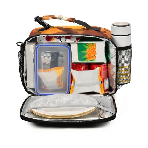 Fox Maple Leaves Kids Lunch Box Insulated Lunch Bags Cooler Tote Bag with Removable Shoulder Strap for Boy Girl Student 20848305 - color: Fox