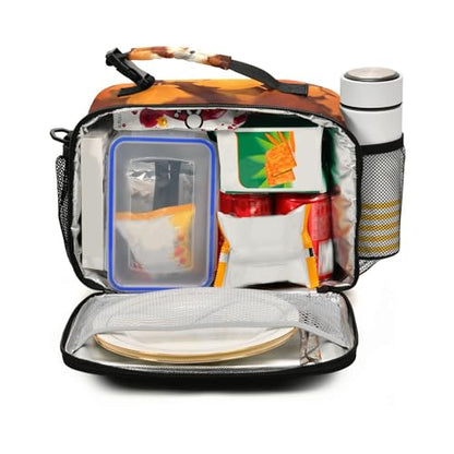 Fox Maple Leaves Kids Lunch Box Insulated Lunch Bags Cooler Tote Bag with Removable Shoulder Strap for Boy Girl Student 20848305 - color: Fox