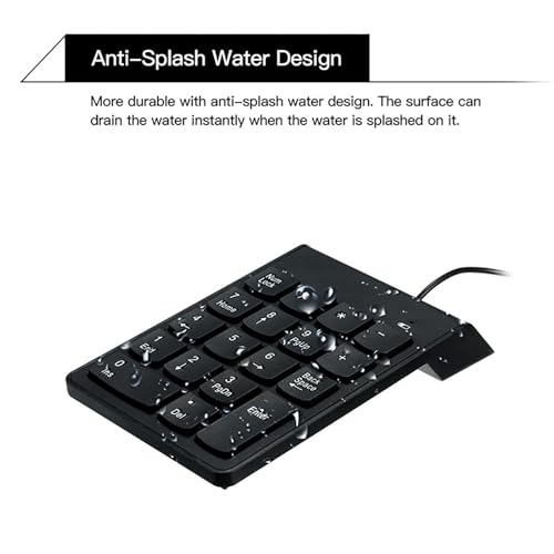 cimetech Wired Number Keypad, 18 Key USB Numeric Pad Keyboard for Laptop PC Computer Desktop Surface Pro Notebook - color: Wired-Black