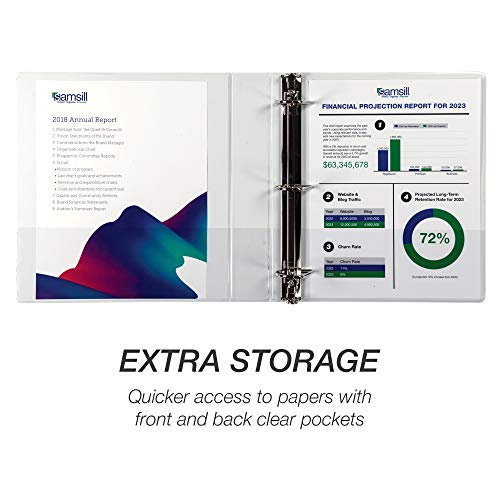 Samsill Durable 1.5 inch 3 Ring Binder, D Ring Binder, 100% Recycled Chipboard, White - color: White, size: 1 Pack, style: 1.5 Inch