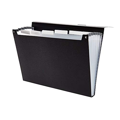 Staples Reinforced Expanding File, 7‑Pocket Accordion Organizer, Letter Size, Durable Poly Construction, Black – Ideal for Office & School Filing