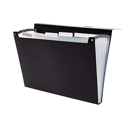 Staples Reinforced Expanding File, 7‑Pocket Accordion Organizer, Letter Size, Durable Poly Construction, Black – Ideal for Office & School Filing