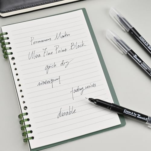 ZackZ Ultra Fine Point Permanent Black Marker, 0.4 mm Tip, 85 pack, Waterproof & Fade-Proof Ink, Quick Drying, Writing on Paper, Plastic, Metal, Glass - size: 1 Count (Pack of 85)