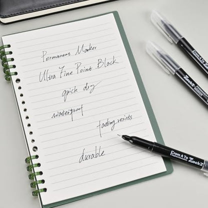 ZackZ Ultra Fine Point Permanent Black Marker, 0.4 mm Tip, 85 pack, Waterproof & Fade-Proof Ink, Quick Drying, Writing on Paper, Plastic, Metal, Glass - size: 1 Count (Pack of 85)