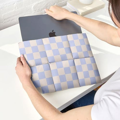 Vandel Puffy Laptop Sleeve 13 inch - 14 inch Waterproof Laptop Sleeve Case, Compatible with 13 inch MacBook Air/Pro 13 / MacBook Pro 14, iPad Pro 12.9, 13.3 in HP Dell, Air Case, Computer Bag Cover - color: s. Grid Blue Checker