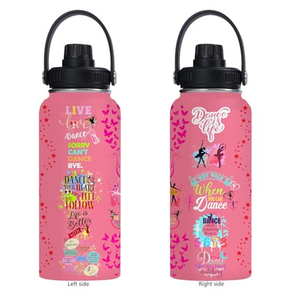 Dancer Water Bottle for Girls Women - 32oz Dance Ballet Stainless Steel Water Bottle - Cute Dancer Insulated Cup - Pink Ballerina Tumbler for Sports, Travel - color: Dancer