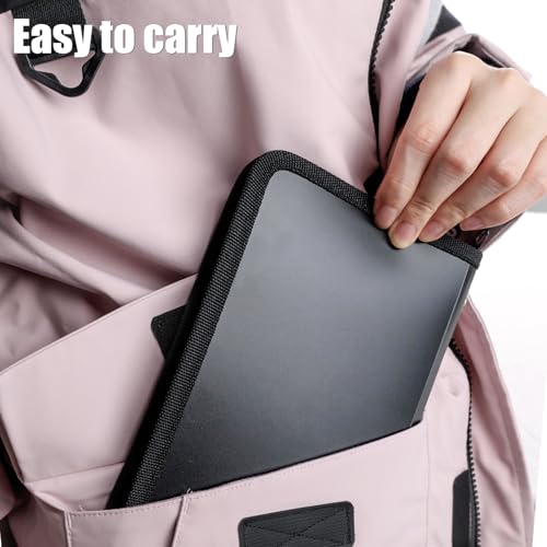 Koogel Expanding File Folder, 13 Pockets Small Accordion File Holder Organizer with Labels for Receipt Cards, Document, Zipper Closure, Bill Business, Coupons Storage, Classroom, 8.3X5.1 Inches, Black