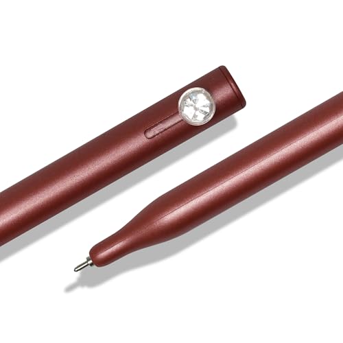 Korea Crystal Needle Knock Ball Pen Set, 0.7mm Fine Point Black Ink, Smooth Writing Pens for School, Office, Journaling, 5 Color Pack (Mint, Purple, Red, Gray, Gold)