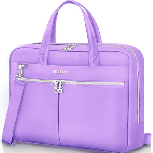 Ferkurn Laptop Bag Case Women Men Computer Bag Compatible with MacBook/HP/LG/Dell, Shoulder Strap Slim Carrying Messenger Briefcase, Purple, 17-17.3 Inch - color: Purple, size: 17-17.3 inch