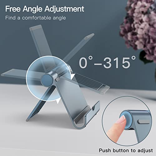 JETech Foldable Tablet Stand for 4-11" Tablets and Phones, Grey | Adjustable Portable Desktop Holder, Foldable Dock for iPad/iPad Pro/Air/Mini, Galaxy Tab A8/A7 Lite/A7/S8/S7, Kindle, etc - color: Grey